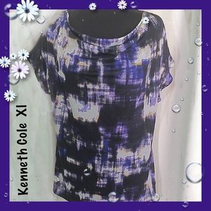 Kenneth Cole Purple Abstract Print Size XL